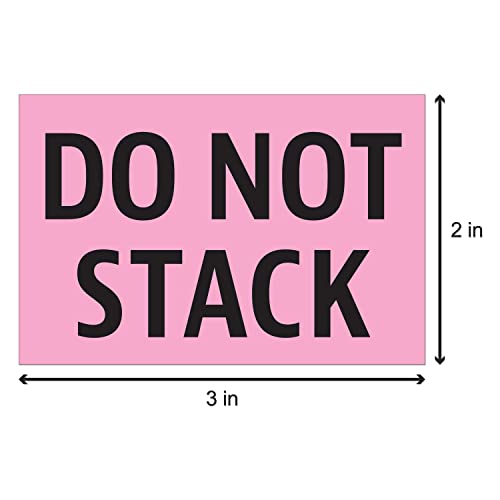 Do Not Stack Labels, Fluorescent Pink, 2 x 3 inch - color: Fragile Do Not Stack - Pink, size: 1 Roll
