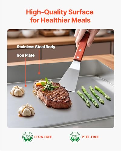 VEVOR Commercial Electric Griddle, 30" No Plug, Countertop Flat Top Griddle - size: 30"