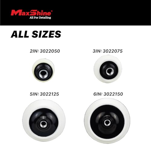 Maxshine 6” Universal Rotary Polisher Backing Pad – 150mm Hook & Loop Plate with 5/8” Thread – Professional Car Detailing Accessory for Buffing, Polishing, Paint Correction & Glossy Finish - size: 6"
