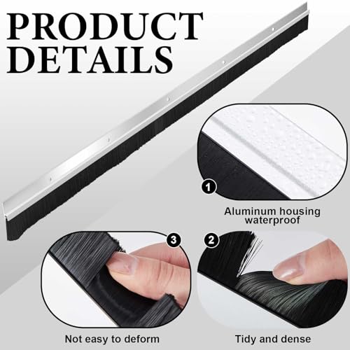 Gisafai 2 Pcs Aluminum Door Sweep, 48 Inches, Natural - color: Natural, size: 48 Inch