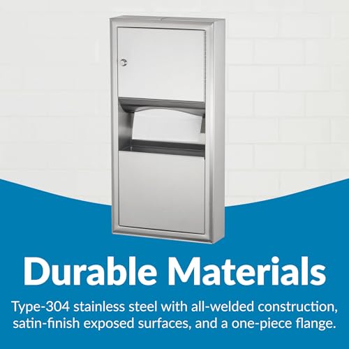 Bobrick B-3699 Paper Towel Dispenser & Waste Receptacle, Surface-Mounted