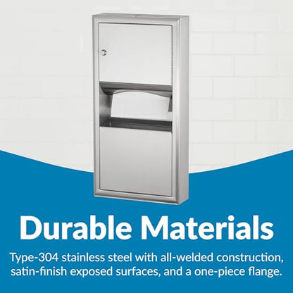 Bobrick B-3699 Paper Towel Dispenser & Waste Receptacle, Surface-Mounted