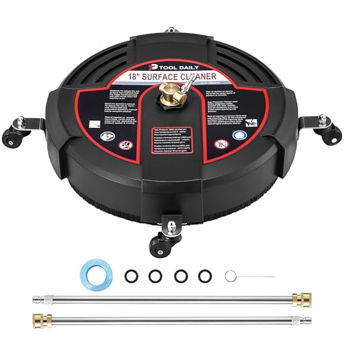 Tool Daily 18 Inch Surface Cleaner for Pressure Washer with 4 Wheels - size: 18 Inch