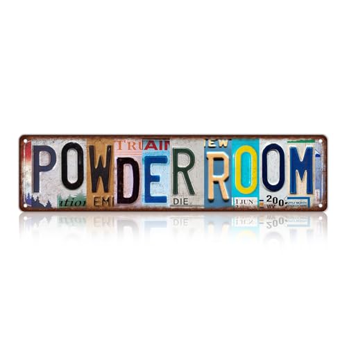 Vintage Powder Room Street Sign Wall Decor Metal Tin Signs - color: St-F-10