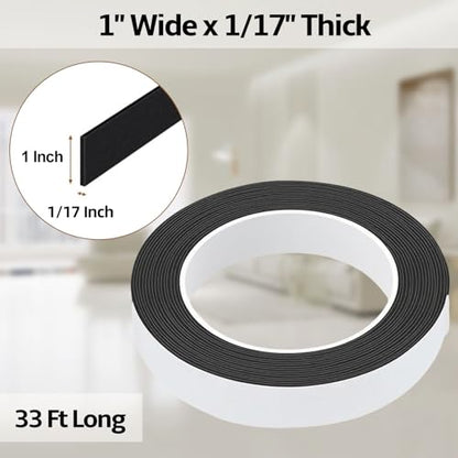 Foam Weather Stripping Door Seal,1 Inch W x 1/17 Inch T x 33 Feet Window Sealing Tape，Single-Sided Self-Adhesive Insulation Sealing Strip,Black - color: Black, size: 1 IN x 1/17 IN x 33FT