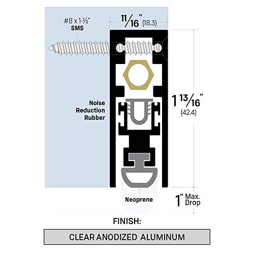 7253CA Semi-Mortised Automatic Door Bottom (42") - size: 42"