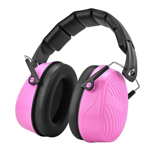 ZOHAN 019 Noise Cancelling Headphones for Adult - NRR 28dB Hearing Protection for Working, Shooting, Mowing, Autism - color: 1 Pack-pink