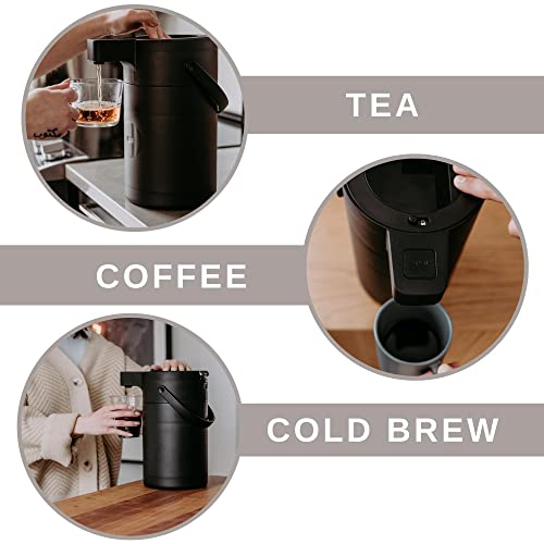 Airpot Coffee Dispenser with Pump - 85 oz Stainless Steel Carafe - color: Black