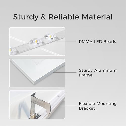 24 Pack 2x4 LED Flat Panel Light Drop Ceiling, 0-10V Dimmable - size: 2x4 FT- 24 Pack