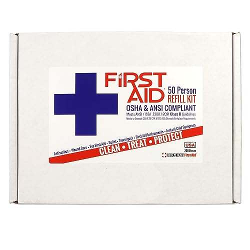 OSHA & ANSI 2021 Class B Refill Kit, 50 Person, 208 Pieces-First Aid Refill - size: Kit