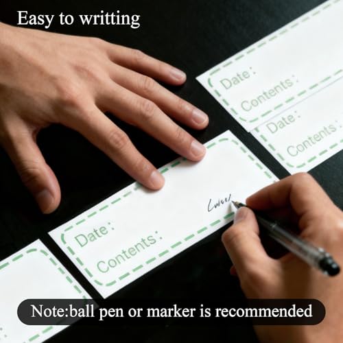 Freezer Labels for Food Containers - Waterproof & Oil Resistant 1x3 Inch Stickers, No-Residue Strong Adhesive for Kitchen, Mason Jars, Restaurants, Home and Commercial Use (500Pcs)