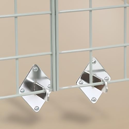 SSWBasics Wall Brackets for Gridwall or Grid Panels - Chrome (15 Pack)