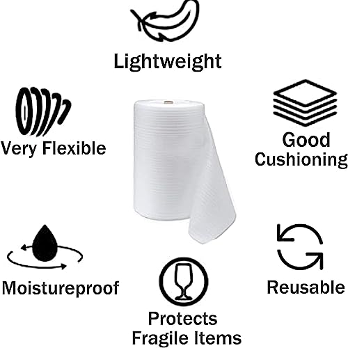 12"x 70' Foam Wrap Rolls for Moving Packing Foam Roll Packing Materials Shipping Packing Moving Supplies, Thick Cushion packaging wraps for Protect Glasses,Fragile Items,Dishes - size: ‎30cm*25m