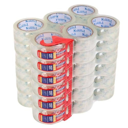 Heavy Duty Clear Packing Tape with Dispenser Combo for Shipping, Moving & Storage,Thicker Clear Packing Tape, 1.88 inches Wide, 60 Yards Per Roll, 36 Pack 2160 Total Yards - size: 36-Pack