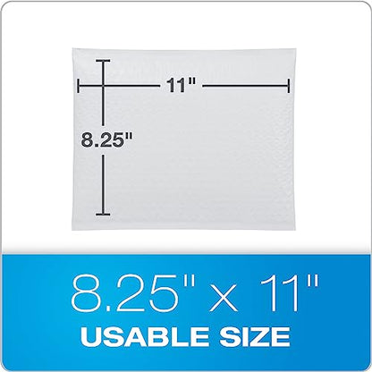 Quality Park Bubble Mailers,8.25 x 11 Shipping Envelopes,Water Resistant White Poly Padded Envelopes,Redi-Strip Peel Off Closure,25/Box (QUA85859),(Pack of 4) - size: One Size (Pack of 4)