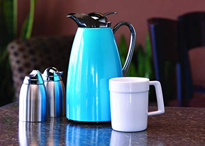 Service Ideas Classy Carafe, Vacuum Insulated, 33.8oz, Stainless Steel - color: Blue