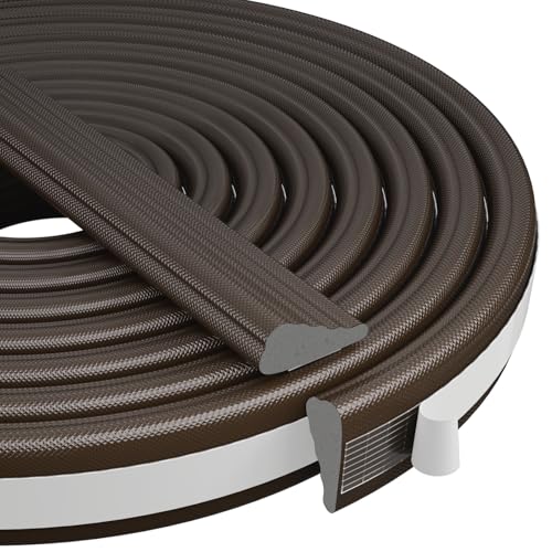 Wedge-Shape Window Weather Stripping Door Frame Seal 2Pcs×196” Brown - color: Brown, size: 2pcs×196“