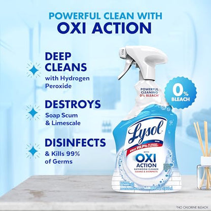 LYSOL OXI Action Bathroom Cleaner Spray, Disinfectant Spray, 32 oz - style: Hydrogen Peroxide