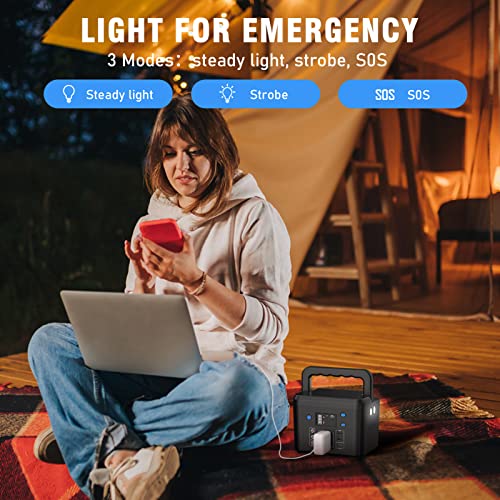 200W Portable Power Station, 120Wh Power Bank with AC Outlet 120V - color: Black Blue