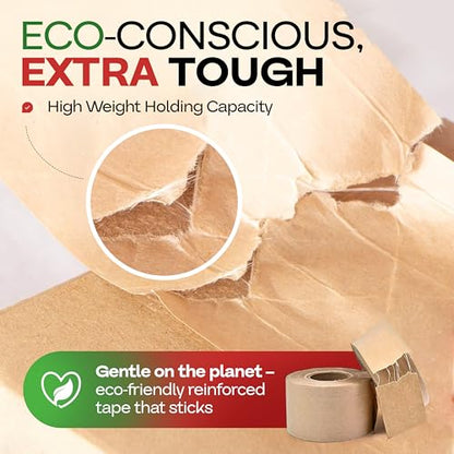 IDL Packaging 3" x 375' Water-Activated Kraft Gummed Tape, 70lb (6-Pack) - color: Brown, 70 lbs