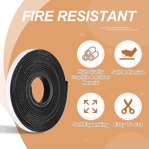 Smoke Fire Seal Strip 9.8Ft 10mm/0.39" Wx 2mm/0.08" T Black - color: Black, size: 9.8FT x 10mm / 0.39" W x 2mm / 0.08" T