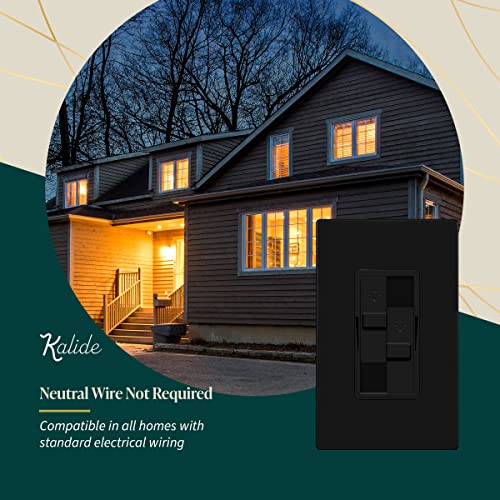 TOPGREENER Dual Load LED Dimmer Switch, Single Pole, Black, 1 Pack - color: Black, size: Dual Dimmer Switch