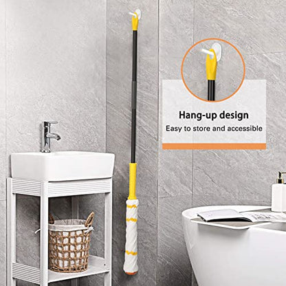 Self-Wringing Twist Mop, Microfiber Mop for Floor Cleaning, 57" Long Handle - color: Yellow (1 Handle & 1 Mop Head)