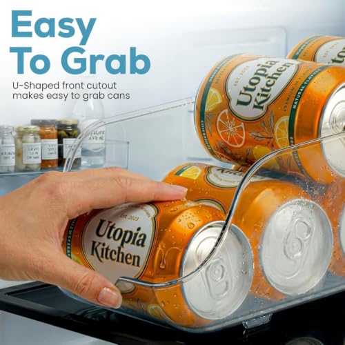 Utopia Kitchen Soda Can Organizer for Refrigerator & Pantry, 4 Pack, Clear - size: Pack of 4