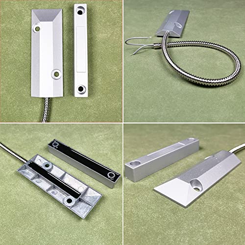 Gebildet Home Security Wired Rolling Door Contact 0~100V/0.5Amp Magnetic Reed Switch OC-55 Alarm Sensor Magnetic Switch with 2 Wires for N.C. Applications - color: Silver-E981