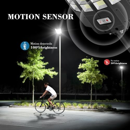 OKPRO Solar Street Light Outdoor, IP66 Waterproof Solar Lights Outdoor - size: 15000-1P