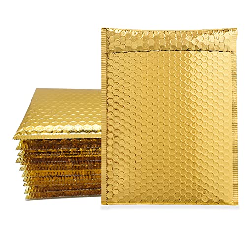 HOSL Metallic Padded Bubble Mailers shipping envelopes (Gold, 20Pack 6.25"(W) x 9"(L) (Inner)) - color: Gold, size: 6.25x9" (Inner)