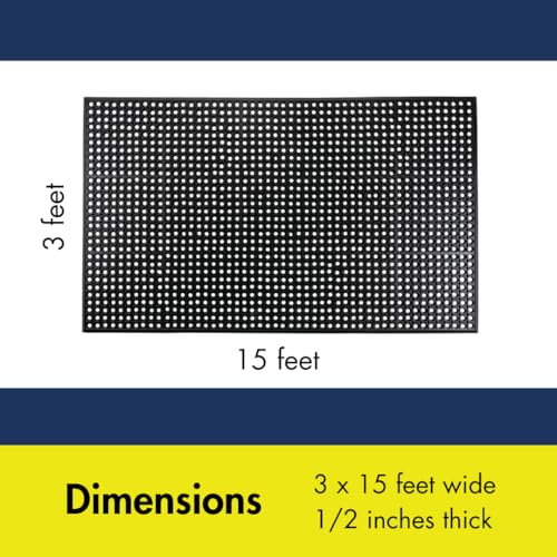 NoTrax Drain Lite™ 3' x 15' Ultra Lightweight Restaurant Rubber Floor Mat - size: 3' x 15'