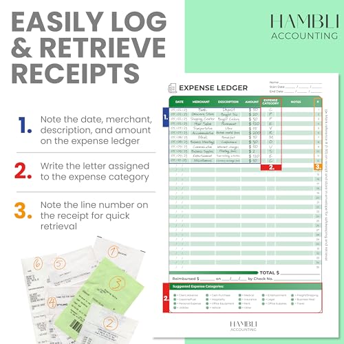Extra Large Receipt Envelope & Receipts Organizer (Pack of 18) - Efficiently Manage Business Expenses & Log Mileage Trips - 8.5” x 11.0” Inches, Green Color- Business Ledger for Small Business - color: Green