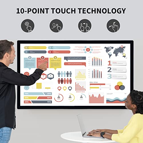 43 inch Interactive Touchscreen Monitor, Smart Board with 16:9 Display 1080P, Android 11 Touchscreen Electronic Whiteboard for Office and Classroom, RAM 4G & ROM 32G - style: Android 11 4G+32G