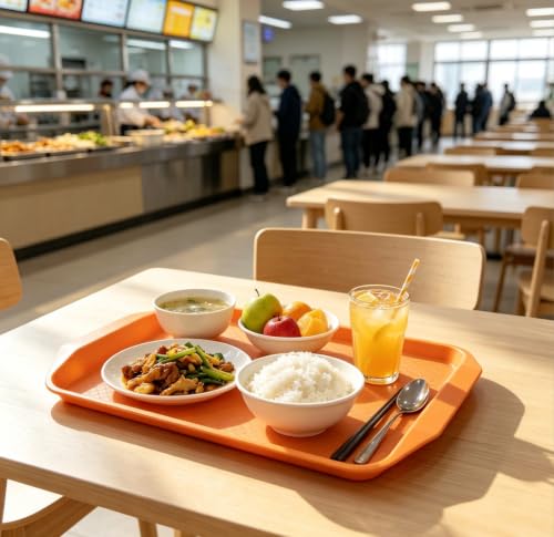 Plastic Fast Food Serving Trays, Cafeteria Trays, 4-Pack