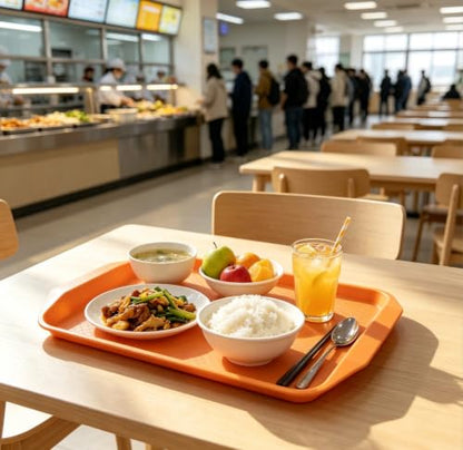 Plastic Fast Food Serving Trays, Cafeteria Trays, 4-Pack