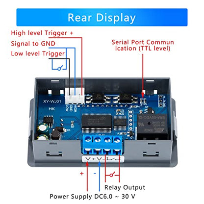 XY-WJ01 Delay Relay Timer Module DC 6-30V 12V 24V 0.01s-9999min 50mA Digital Timer Period Switch AC 220V Power On-Off Controller LCD Display Button