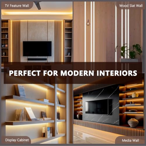 VST 16.4ft 24V Smart Silicone LED Strip Lights Wood Slat Wall Recessed - color: Smart Control