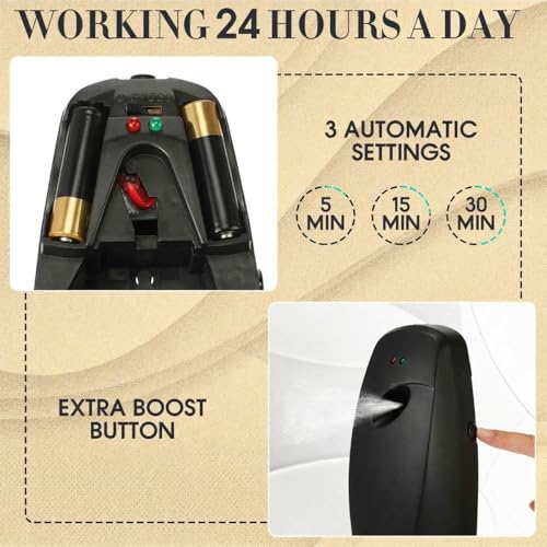 Maxcheck Automatic Air Freshener Spray Dispenser 2 Pack Wall Mounted Free Standing Restroom Air Freshener Battery Operated Automatic Sprayer Dispenser for Home Bathroom Commercial Time Scent(Black) - color: Black