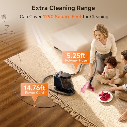 Uwant 18Kpa Carpet Cleaner Machine with Pet Pro Cleaner&Tools Set of 1 - color: Blue-Gold
