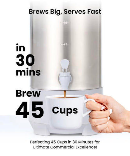 SYBO 45 Cup Coffee Urn, 6L Commercial Stainless Steel Coffee Maker - size: 45Cup Grey