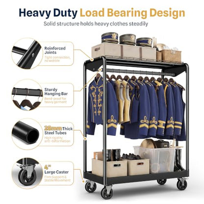HOKEEPER Clothes Rack Load 1000LBS Commercial Clothing Rack Heavy Duty - size: 20"D*47.2"W*70.5"H