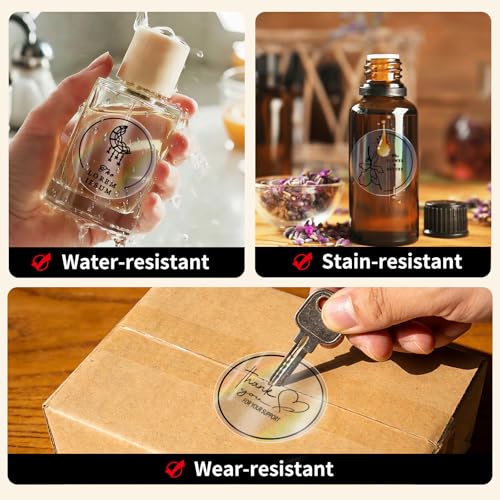 300 Labels/Roll 2" Holographic Transparent Round Thermal Labels, Waterproof Circle Blank Thermal Sticker Compatible with Direct Thermal Label Printers for DIY Logo Designs, Small Business - color: Holographic Transparent, size: 2 Inch