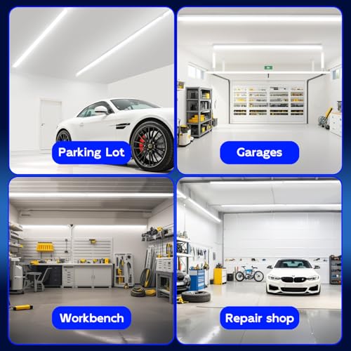 hykolity T8 LED Shop Lights 4FT, 6500K Super Bright White, 40W, 5200LM - size: 4FT