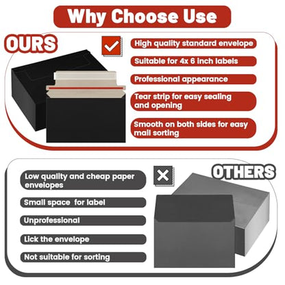 110 Pack Black Trading Card Envelopes, 7x 4.35 Inch Self-Adhesive Card Mailer Envelopes Perfect for Semi-Rigid Sleeves, Trading Card Mailing Supplies - color: Black-110 Pack