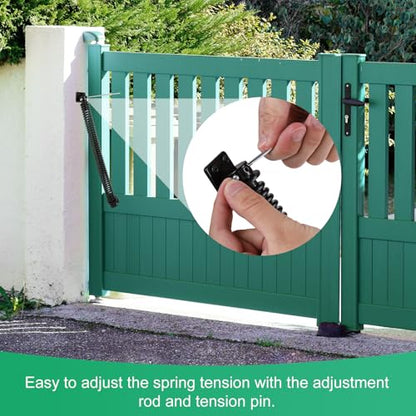 13 Inch Self Closing Gate Spring, Adjustable Tension Gate Closer for Wooden and Vinyl Fence, Steel, Black (13'', 1 Pack) - size: 1 Pack