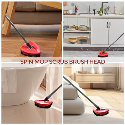 4-Pack Replacement Scrub Brush Heads Compatible with EasyWring Spin Mop - size: 1-TANK Scrub Brush (2pcs) (Pack of 2)