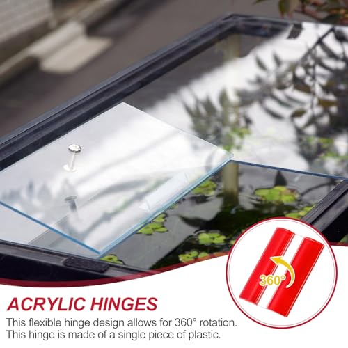 uxcell 2pcs Acrylic Flexible Hinges 45x35mm Invisible Living Hinge 360° - size: 45x35mm