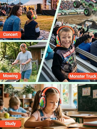 Dr.meter Toddler Ear Protection Noise Cancelling Headphones for Kids Autism - color: Print Dazzling