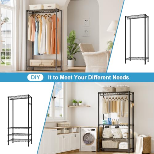 Expandable Closet System Heavy Duty Clothes Rack for Hanging Clothes